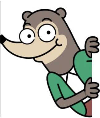 Diego, el coatí inventor, asomándose